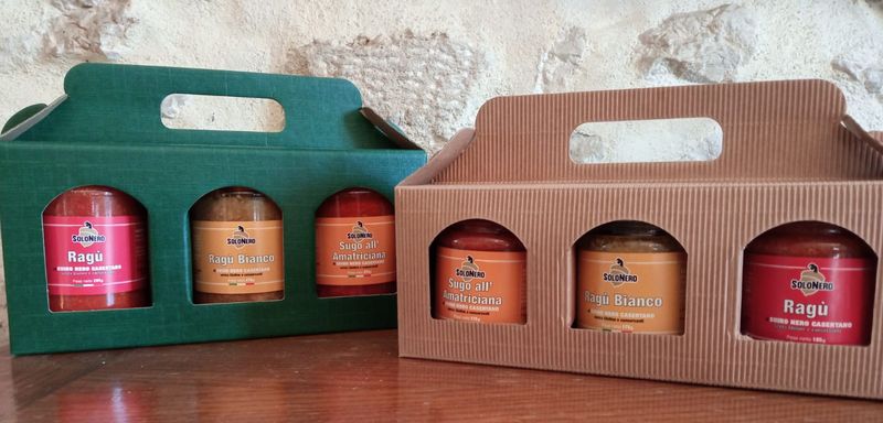 Sughi pronti prodotti con carne di pelatello casertano